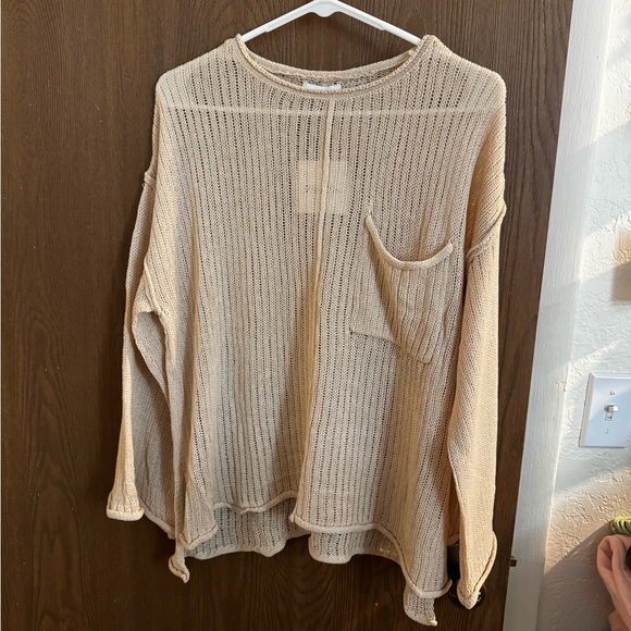 Golden Rays Drop Shoulder Top - Beige - Picture 8 of 8